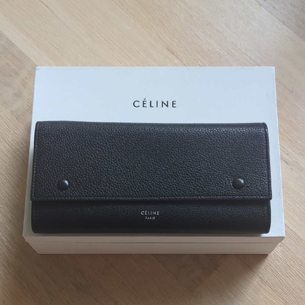 Celine Black Leather Wallet